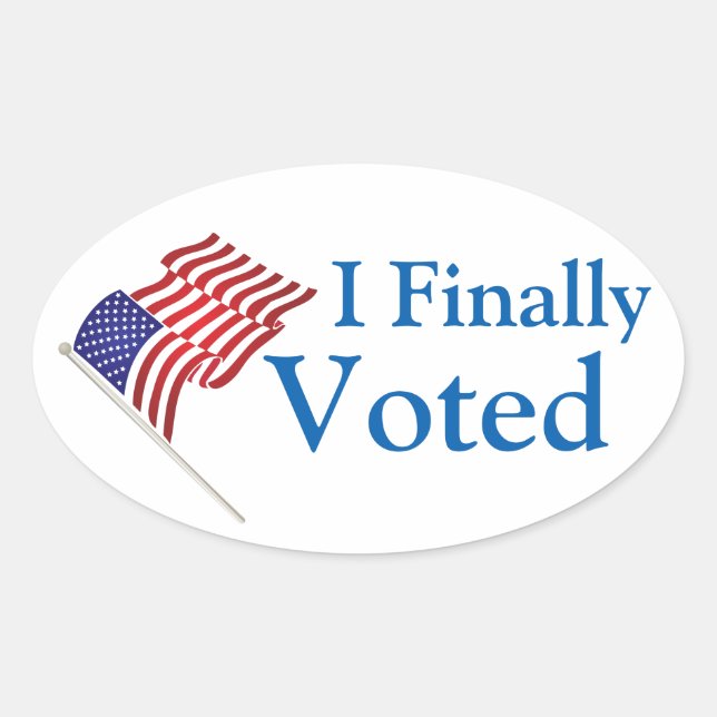 JK16 APPAREL - I Finally Voted (voter sticker) Oval Sticker (Front)