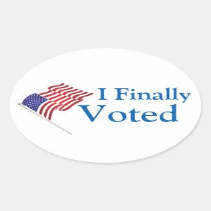 JK16 APPAREL - I Finally Voted (voter sticker) Oval Sticker