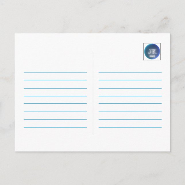 JK 2023 Blue Double Column Line Custom Text Postcard (Back)
