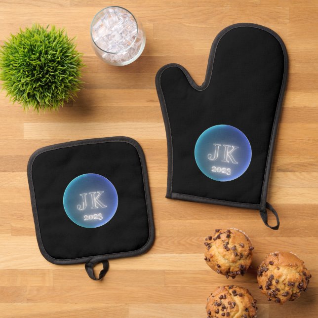 JK 2023 Oven Mitts Pot Holder Oven Mitt & Pot Holder Set (Top Down)