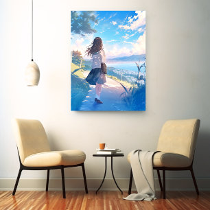 JK Art Panel with Back   Sushi Musume Art Panel Ge Canvas Print