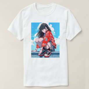 JK T Shirt Sitting   Sushi Musume GenerativeAI