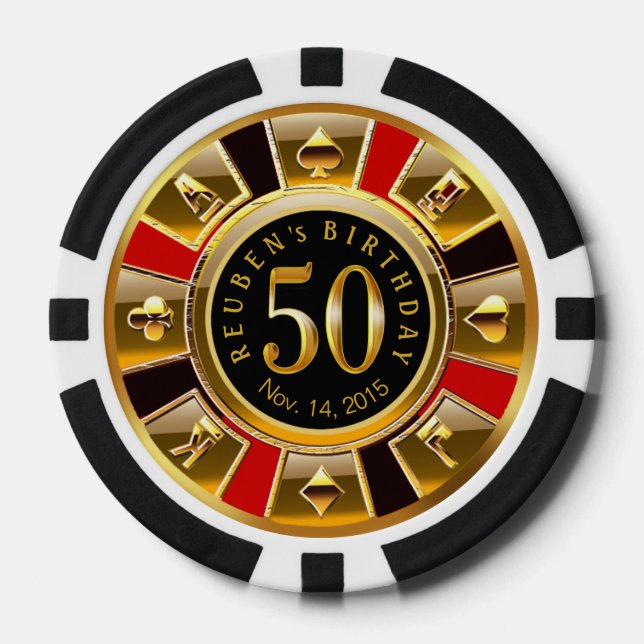 JL Vegas Casino Chip Red & Black (Front)