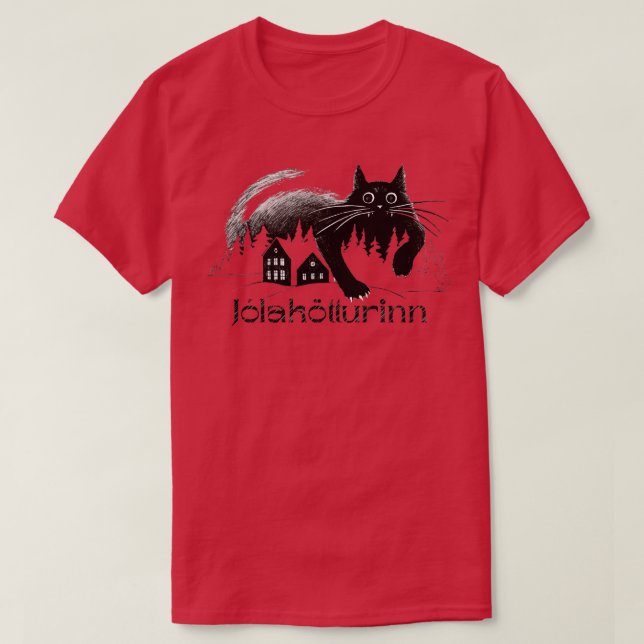 Jlaktturinn The Yule Cat T-Shirt (Design Front)