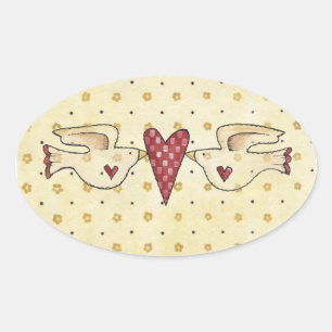 jlove birds oval sticker
