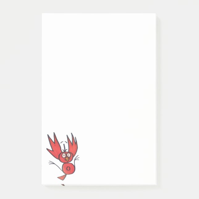 JMCdesign Red Bird Post-it® Notes 4 x 6 (Front)