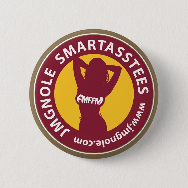 JMGNole SmartAssTees Logo - gold 6 Cm Round Badge (Front)