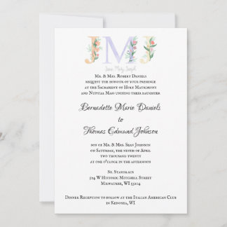 JMJ Catholic Wedding Invitation
