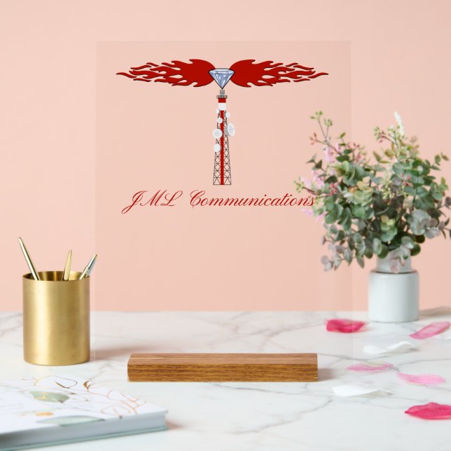 JML Communications Tower Logo Acrylic Sign (Wedding)