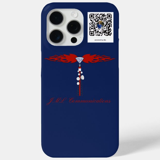 JML Communications Tower Logo & Joe's dot.card Case-Mate iPhone Case (Back)