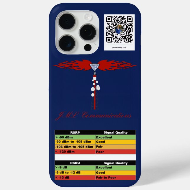 JML Communications Tower Logo & RSRP Signal Streng Case-Mate iPhone Case (Back)