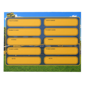 JML Transit; Student Contract Information Notepad