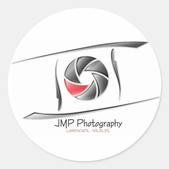 JMP Photography sticker round (Front)
