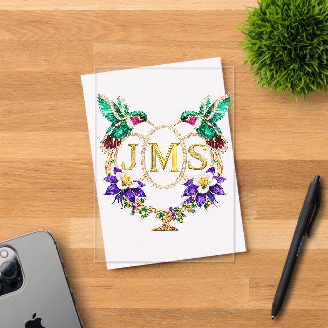 JMS Hummingbird Any Letters Custom Wedding Acrylic Invitations (Insitu (Invitation Card))