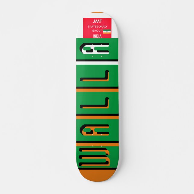 JMT INDIA  WALLA  7 3/4" Skateboard Deck (Front)