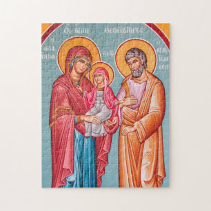 Joachim, Anna and the Theotokos Orthodox Icon Jigsaw Puzzle