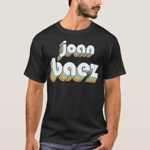 Joan Baez Retro Rainbow Typography Faded Style T-Shirt