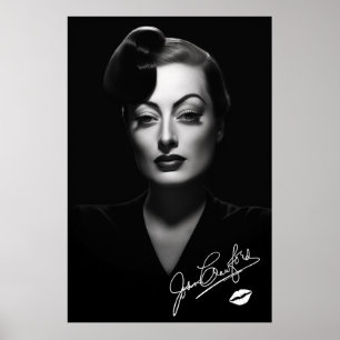 Joan Crawford, black and white, noir poster