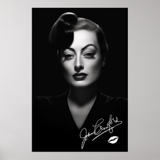 Joan Crawford, black and white, noir poster