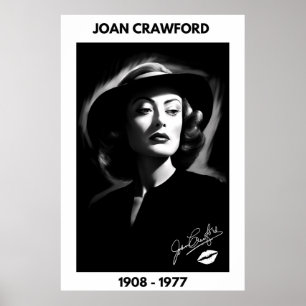 Joan Crawford, black and white, noir poster