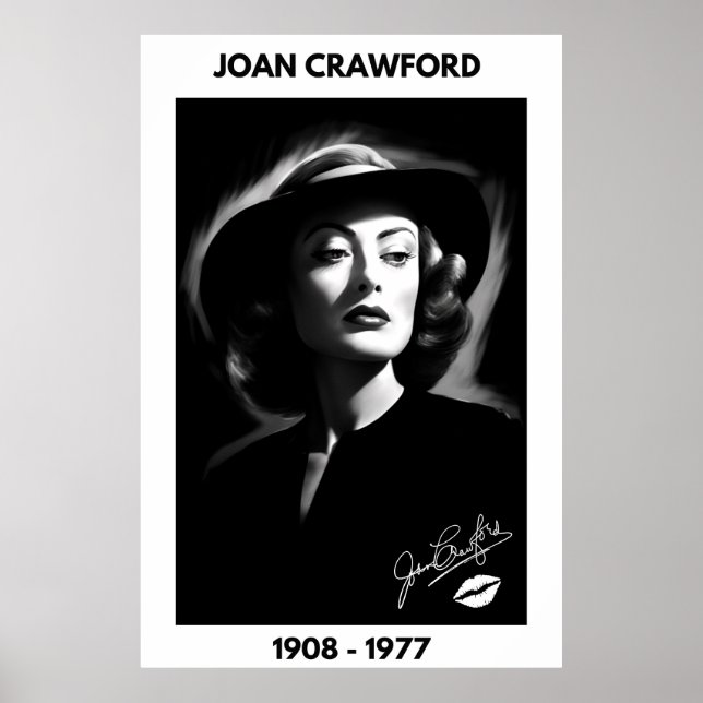 Joan Crawford, black and white, noir poster (Front)