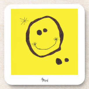 joan miro happy face coaster