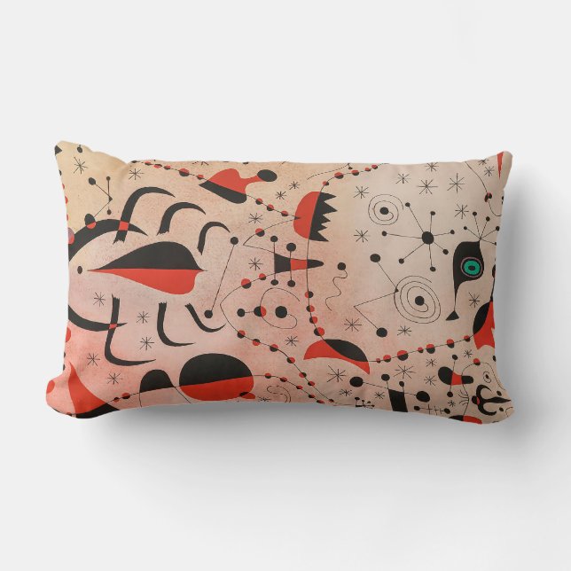 joan miro paintings art, abstract art  lumbar cushion (Front)