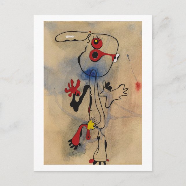 joan miro paintings art, abstract art postcard (Front)