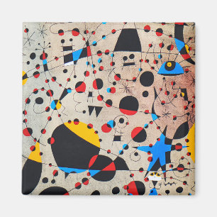 joan miro paintings art, abstract art poster magnet