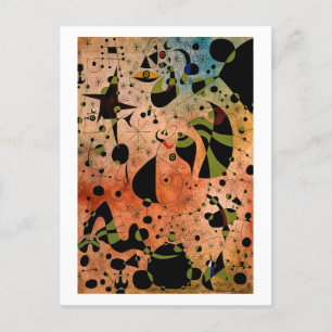 joan miro paintings art, abstract art poster postcard