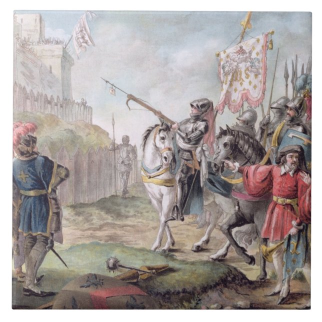 Joan of Arc (1412-31) Orders the English to Leave Tile (Front)