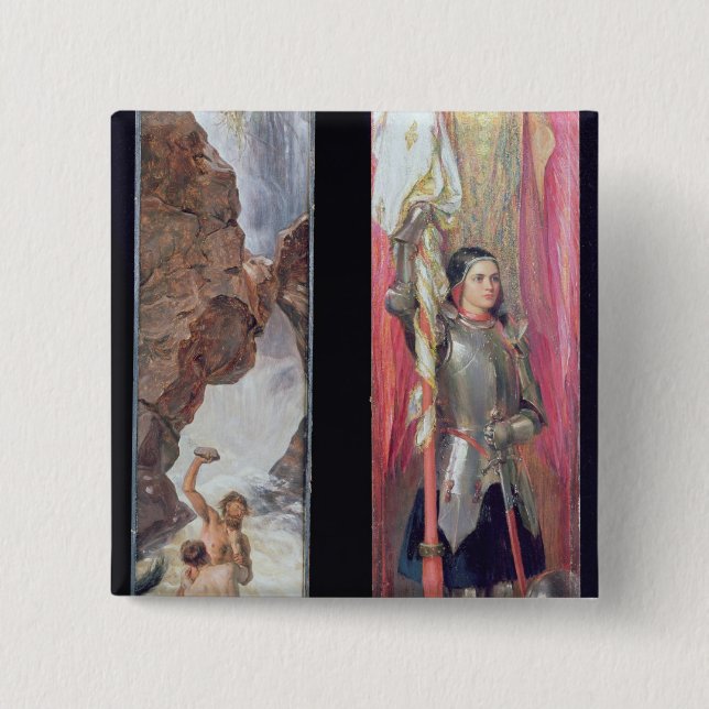 Joan of Arc, 1890s 15 Cm Square Badge (Front)