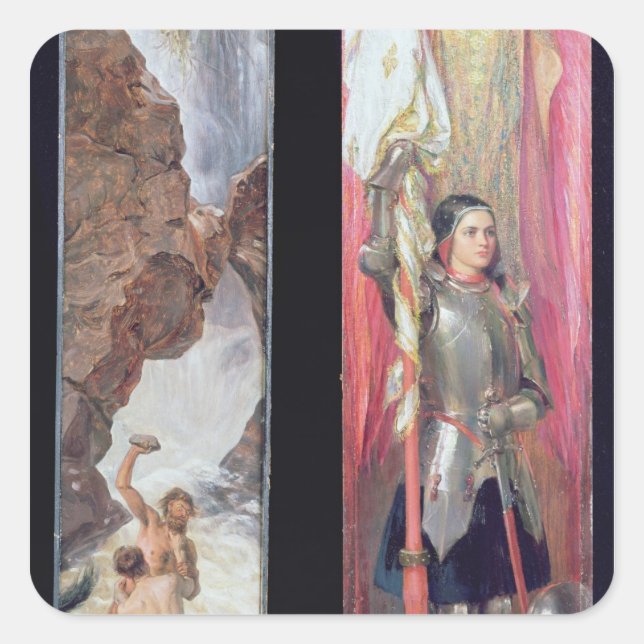 Joan of Arc, 1890s Square Sticker (Front)