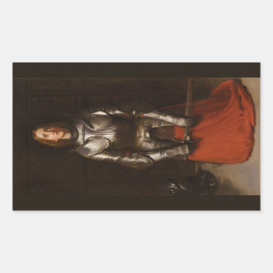 Joan of Arc (by John Everett Millais) Rectangular Sticker