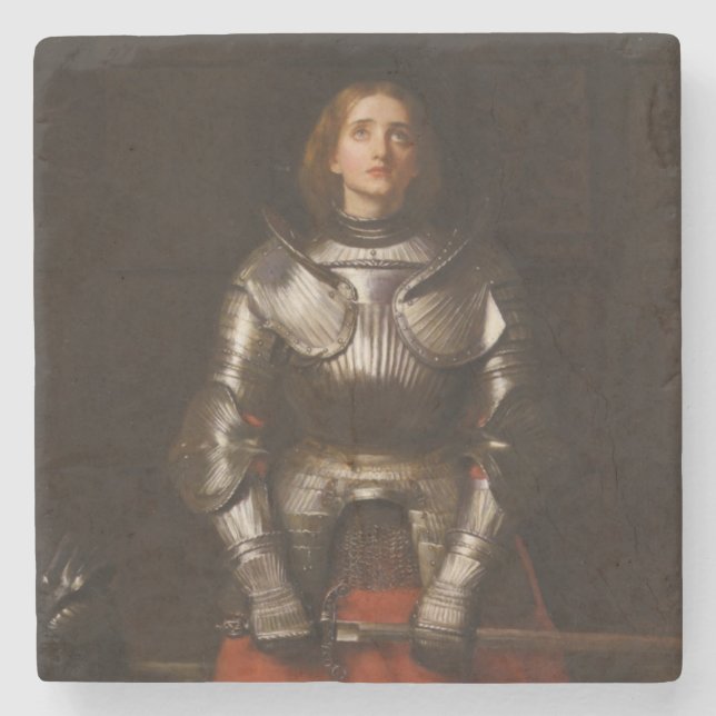 Joan of Arc (by John Everett Millais) Stone Coaster (Front)