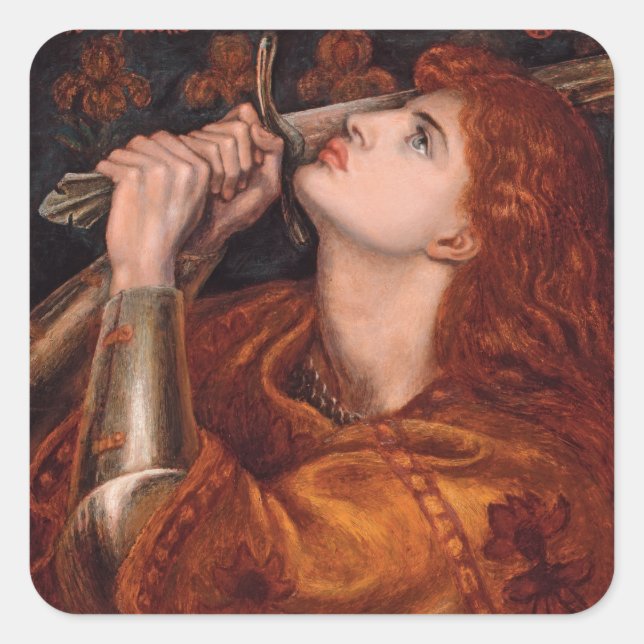 Joan of Arc, c. 1882 by Dante Gabriel Rossetti Square Sticker (Front)