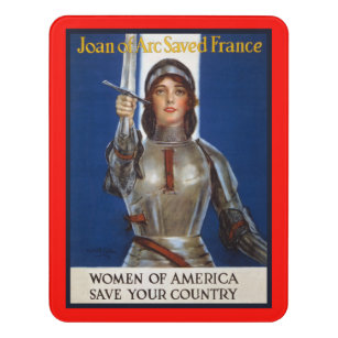 Joan of Arc French Heroine Knight National Hero Door Sign