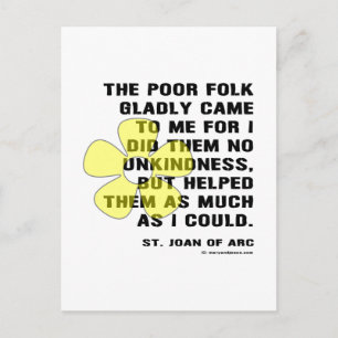 Joan of Arc Helped Poor Folk Postcard