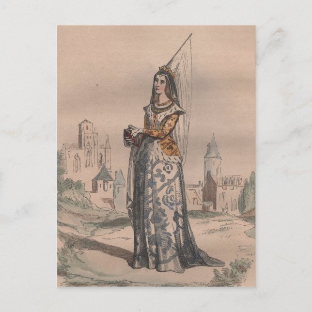 Joan of Arc Mediaeval French fashion costume Postcard (Front)