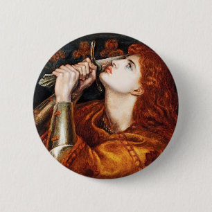 Joan of Arc painting by Dante Gabriel Rossetti  6 Cm Round Badge