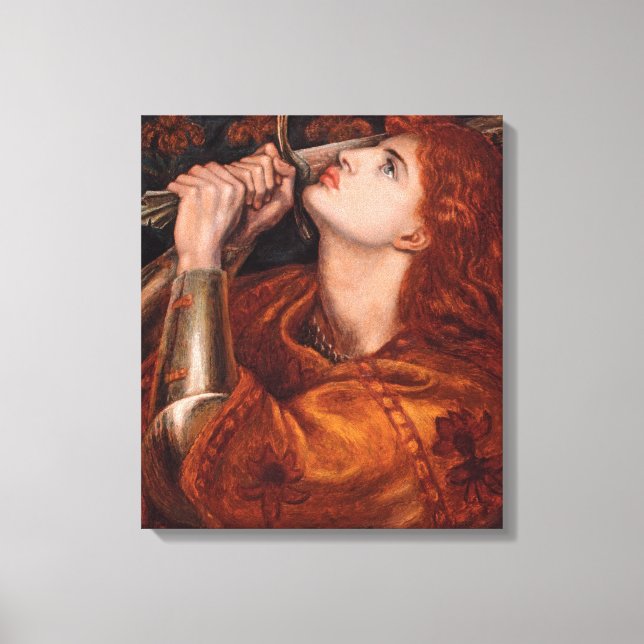 Joan of Arc (Portrait) (by Dante Gabriel Rossetti) Canvas Print (Front)