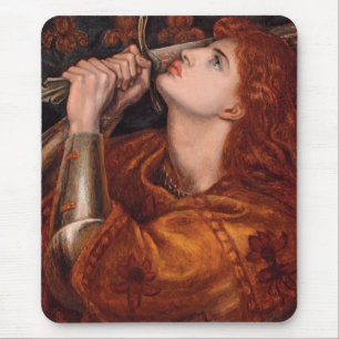 Joan of Arc (Portrait) (by Dante Gabriel Rossetti) Mouse Mat