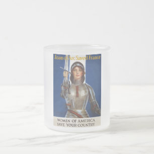Joan of Arc: The Maid of Orleans, Knight Heroine Frosted Glass Coffee Mug