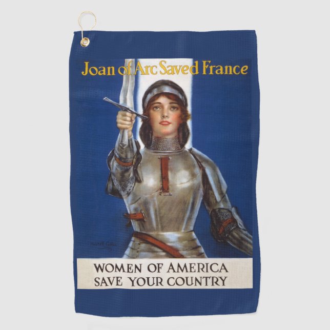 Joan of Arc: The Maid of Orleans, Knight Heroine Golf Towel (Front)