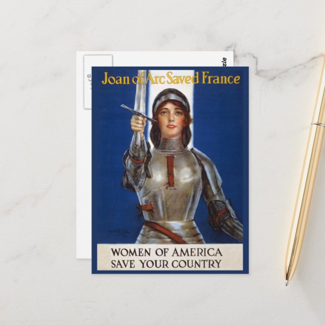 Joan of Arc: The Maid of Orleans, Knight Heroine Postcard (Front/Back In Situ)