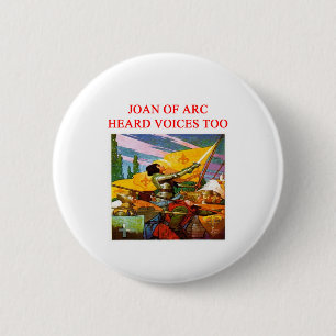 joan of arc voice psycho design 6 cm round badge