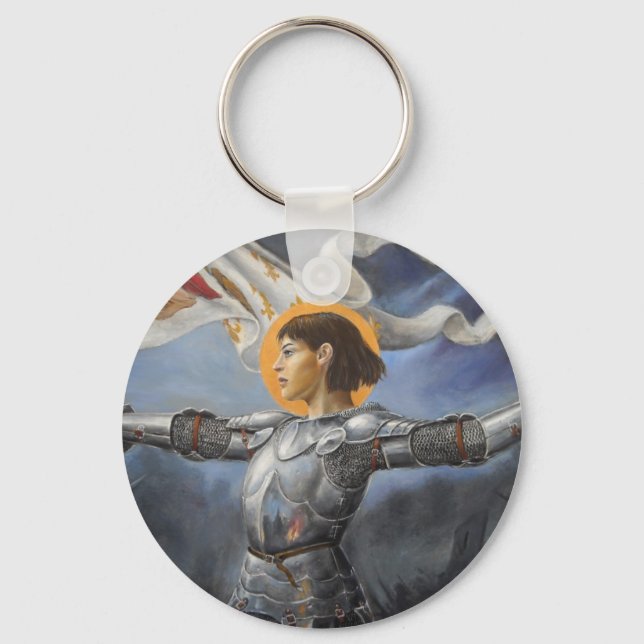 Joan of Arc with banner Key Ring (Front)