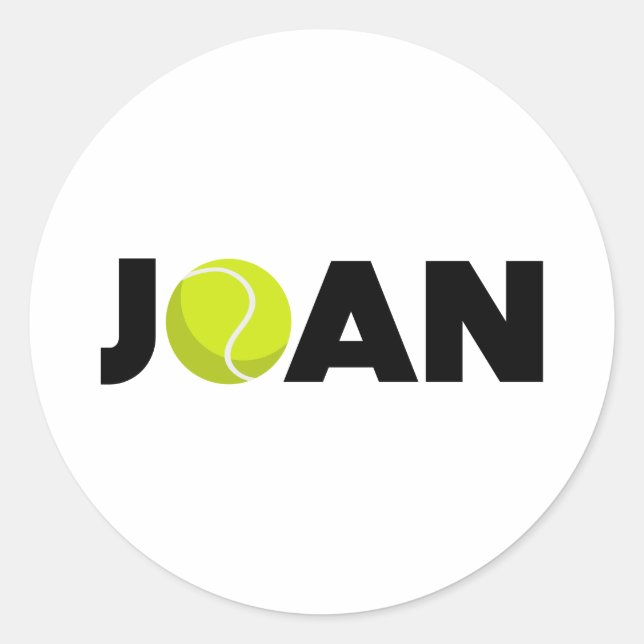 Joan Tennis Classic Round Sticker (Front)