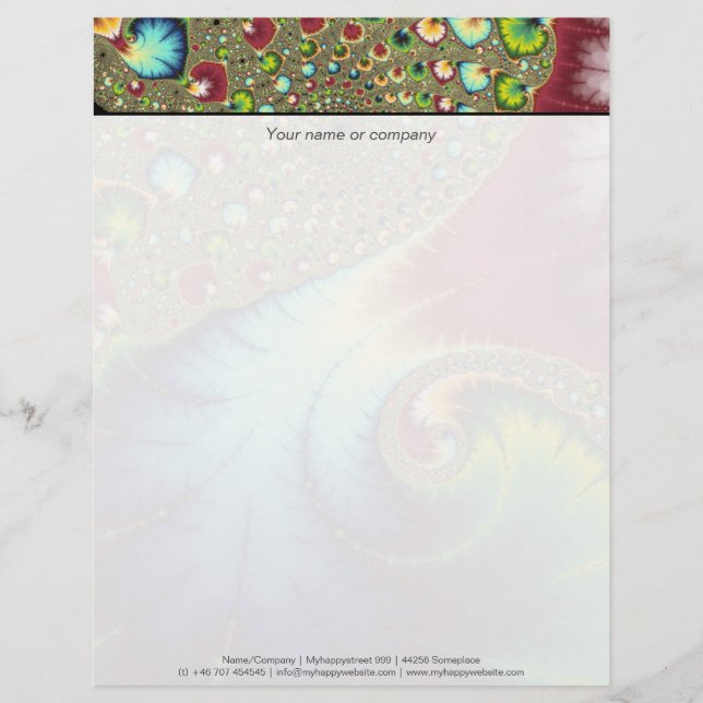 Joanie 50 Fractal Art Personalized Letterhead (Front)