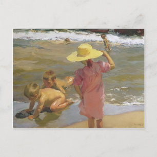 Joaquín Sorolla- Children on the seashore Postcard